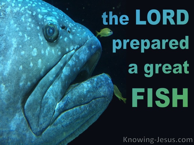 Jonah 1:17 The Lord Prepared A Big Fish (black)